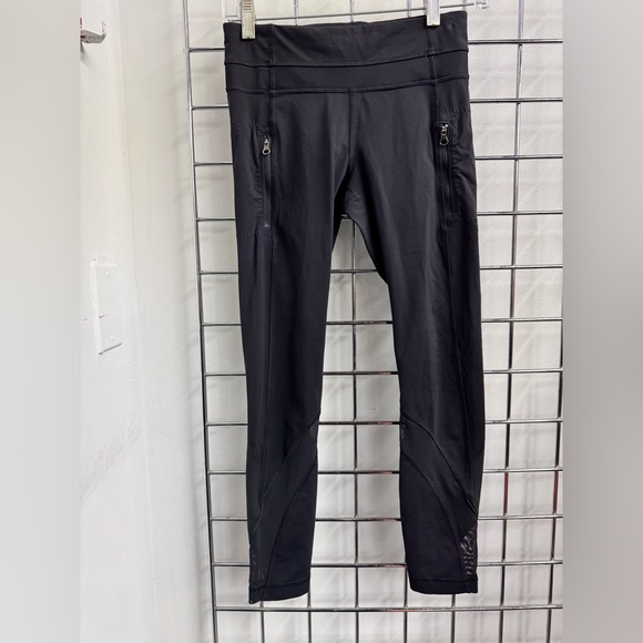 Lululemon Legging Inspire Tight Women Size 4 Black Zipper Pockets Yoga‎ Gym - Picture 1 of 9